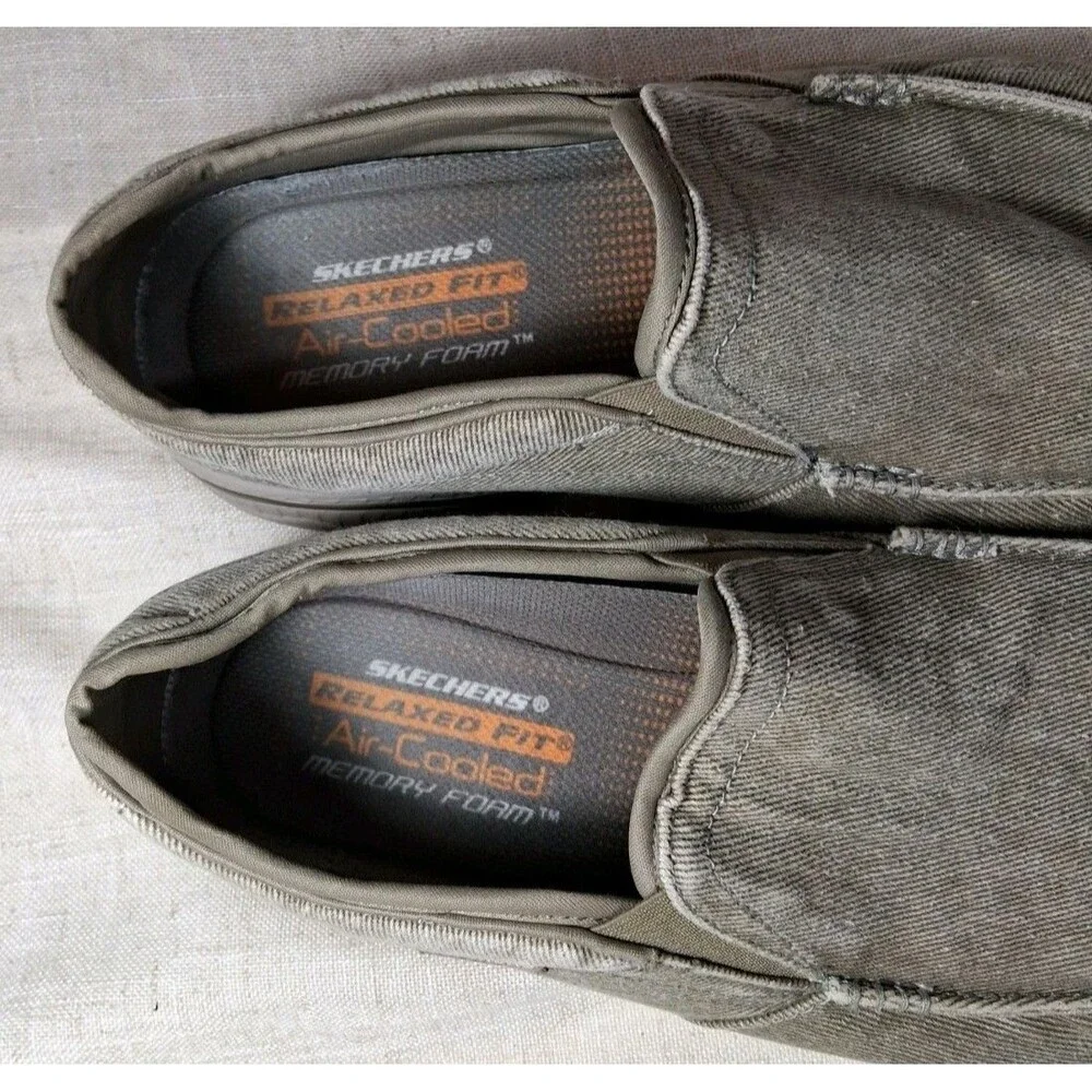 Skechers Relaxed Fit Creston Moseco Slip-On Shoes Men 12 M 65355 Denim Grey